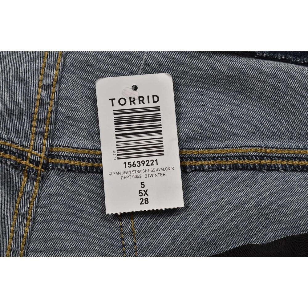 Torrid Size 5 Lean Jean Straight Jeans Plus Size 28 Avalon Blue Denim 4jean lean - Picture 7 of 8